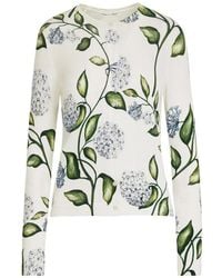 Oscar de la Renta - Flower-Printed Cardigan - Lyst