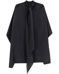 Alberta Ferretti - Asymmetrical Tie-Fastening Cape - Lyst