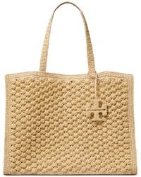 Tory Burch - Large Ella Hand-Crocheted Popcorn Tote Bag - Lyst