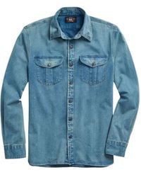 RRL - Cotton Denim Shirt - Lyst