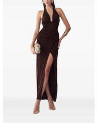 BWLDR - Dakota Ruched Halterneck Maxi Dress - Lyst