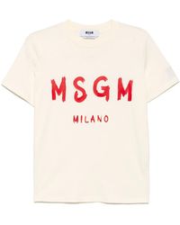 MSGM - Logo-Print T-Shirt - Lyst