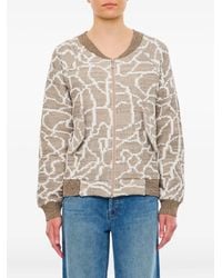 VITELLI - Patterned Zip-Front Cardigan - Lyst