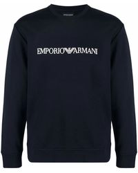 Emporio Armani - Logo Cotton Blend Sweatshirt - Lyst