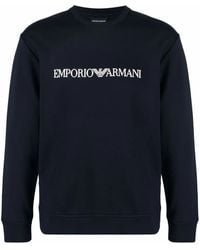Emporio Armani - Logo Cotton Blend Sweatshirt - Lyst