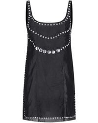 GIMAGUAS - Vestido Corto Claude De Seda Con Detalle De Joyas - Lyst