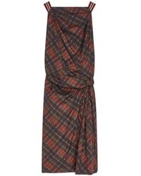 Dries Van Noten - Draped Gingham Dress - Lyst