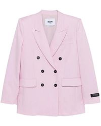 MSGM - Jack Met Dubbele Rij Knopen En Gekerfde Revers - Lyst