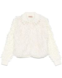 Twinset - Vest Met Franje - Lyst