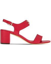 Ferragamo - Gancini-Plaque Block-Heel Sandals - Lyst