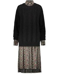 Junya Watanabe - Floral Knit Midi Dress - Lyst