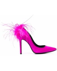 Styland Feather-detail Pointed Pumps - Pink