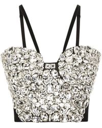 Dolce & Gabbana - Crystal-Embellished Crop Top - Lyst