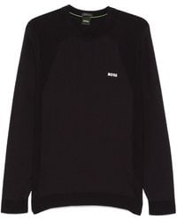 BOSS - Ribbed Crew-Neck Logo Sweater - Lyst