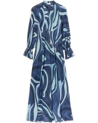 Emilio Pucci - Marmo-Print Cotton Maxi Dress - Lyst