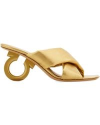 Ferragamo - Gancini-Heel Padded Sandals - Lyst