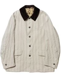 CALMLENCE - Pinstripe Corduroy-Collar Jacket - Lyst
