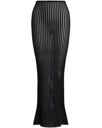 Dondup - Sheer-Knit Striped Maxi Skirt - Lyst