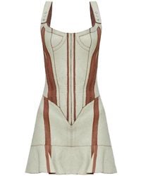 KNWLS - Scallop Striped Mini Dress - Lyst
