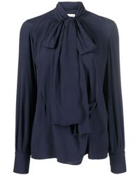N°21 - Draped Pussy-bow Blouse - Lyst