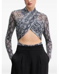 Bardot - Body A Maniche Lunghe Con Stampa - Lyst