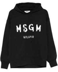 MSGM - Sudadera Con Capucha Y Logo - Lyst