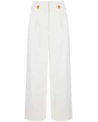 Moschino - Button-Detail Wide-Leg Tailored Trousers - Lyst