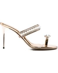 Mach & Mach - Pearl-Embellished Sandals - Lyst