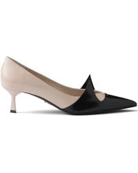 Prada - 55Mm Two-Tone Brushed-Leather Pumps - Lyst