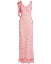 Saloni - Asher B Ruffled Silk-Chiffon Maxi Dress - Lyst