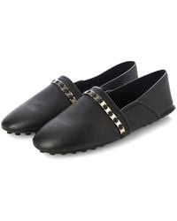Ferragamo - Chain-Strap Leather Ballet Flats - Lyst