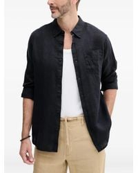 Guess - Embroidered-Pocket Linen Shirt - Lyst