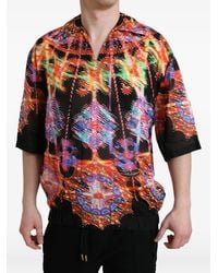 Dolce & Gabbana - Luminarie-Print Silk T-Shirt - Lyst