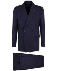 Lardini - Costume Croisé À Fines Rayures - Lyst