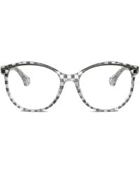 Alain Mikli - Damier-Check Round-Frame Glasses - Lyst