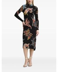 Desigual - Ribbed Print Midi Dress - Lyst