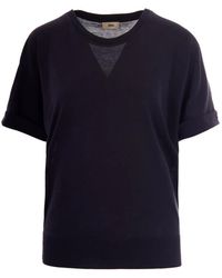 Herno - Lyocell Cotton Pleated Round-Neck T-Shirt - Lyst