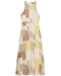 ARMANI EXCHANGE - Abstract-Print Sleeveless Midi Dress - Lyst