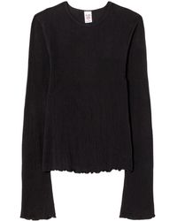 RE/DONE - Bell-sleeved Crinkled Top - Lyst