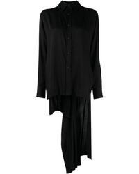 Yohji Yamamoto - Camicia plissettata asimmetrica - Lyst