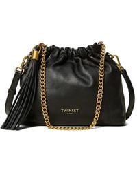 Twinset - Sac Porté Épaule En Cuir À Fronces - Lyst