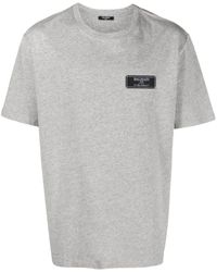 Balmain - Gemeleerd T-shirt Met Logopatch - Lyst