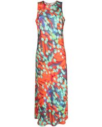 Asceno - Valencia Wobble-print Silk Dress - Lyst