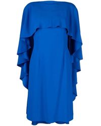 Alberta Ferretti - Ruffle-Detail Round-Neck Dress - Lyst