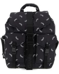 Ganni - Logo-Print Buckle Backpack - Lyst