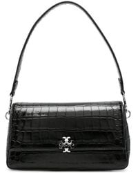 Tory Burch - Petit Sac Porté Épaule Charlie À Effet Peau De Crocodile - Lyst