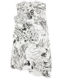 JNBY - Hand-Drawn Floral-Print Tailored-Waist Dress - Lyst