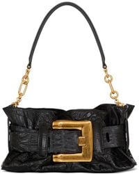 Balmain - Anthem Mini-Clutch Met Krokodillen-Reliëf En Gesp - Lyst