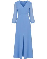Patrizia Pepe - Chain-Detail Pleated-Waist Maxi Dress - Lyst