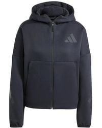 adidas - Logo-Print Zip-Up Hoodie - Lyst